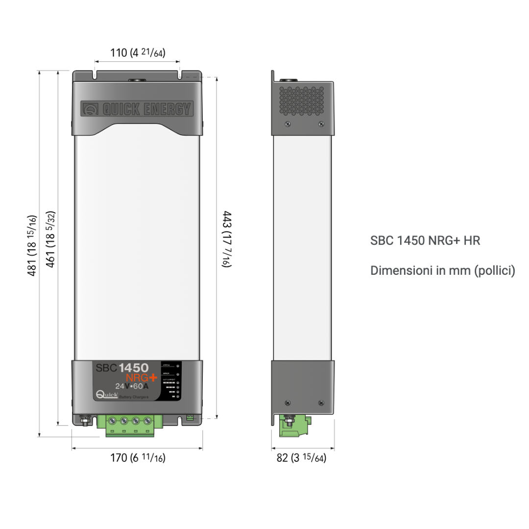 Caricabatterie Quick SBC NRG+ Hi Power 24V (60A / 80A / 100A) 3 uscite