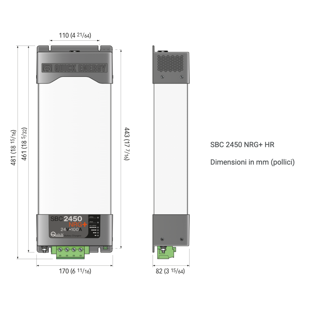 Caricabatterie Quick SBC NRG+ Hi Power 24V (60A / 80A / 100A) 3 uscite
