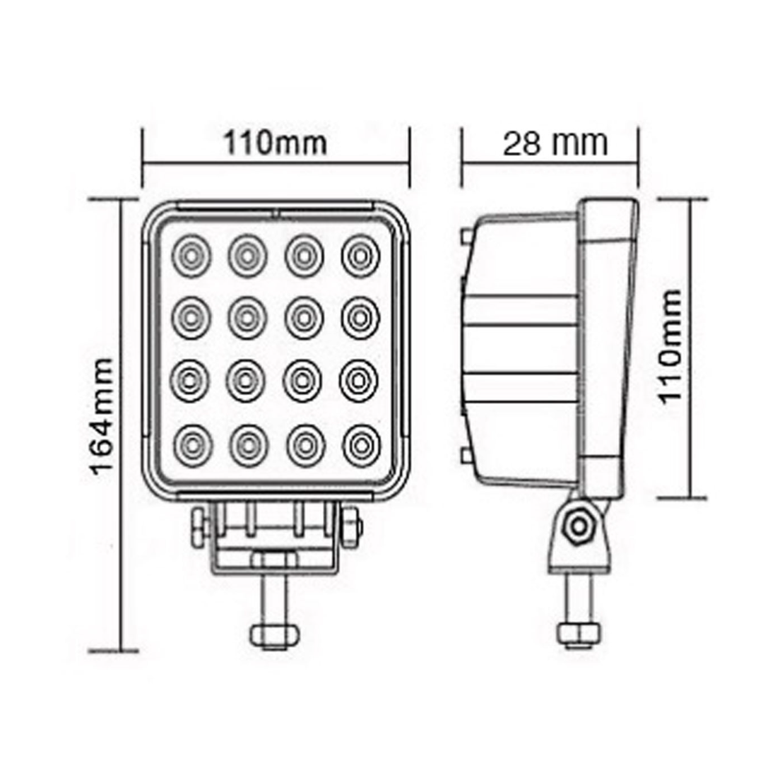 Faro proiettore impermeabile LED 2880 lumen