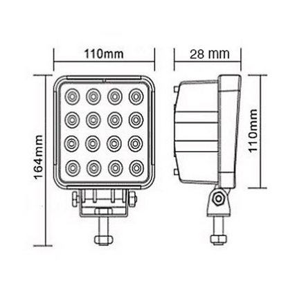 Faro proiettore impermeabile LED 2880 lumen
