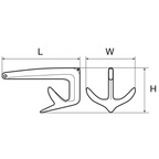 Ancora 3 wing in acciaio inox