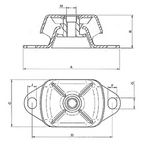 Supporto motore entrobordo antivibranti DNV 45 - 95 kg