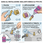Sigillante frenafiletti al PTFE per raccorderia, viteria inox, metalli teneri