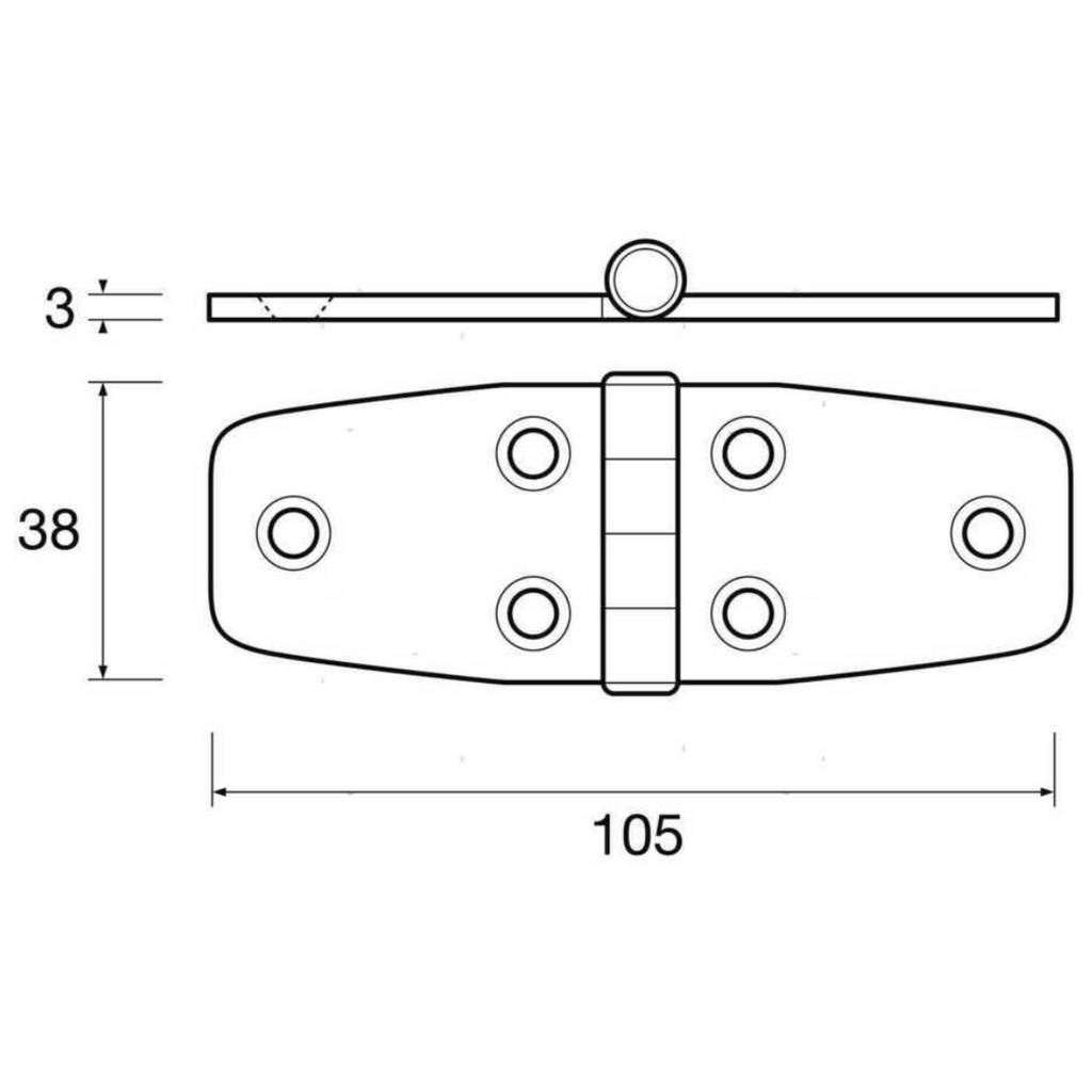 Cerniera Inox 38 x 105 mm Bisquit pesante