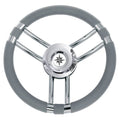 Volante in poliuretano a 6 razze inox T21 grigio