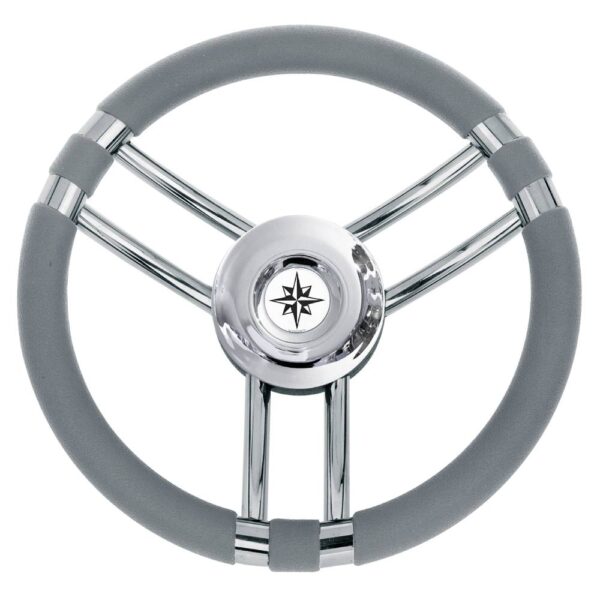 Volante in poliuretano a 6 razze inox T21 grigio