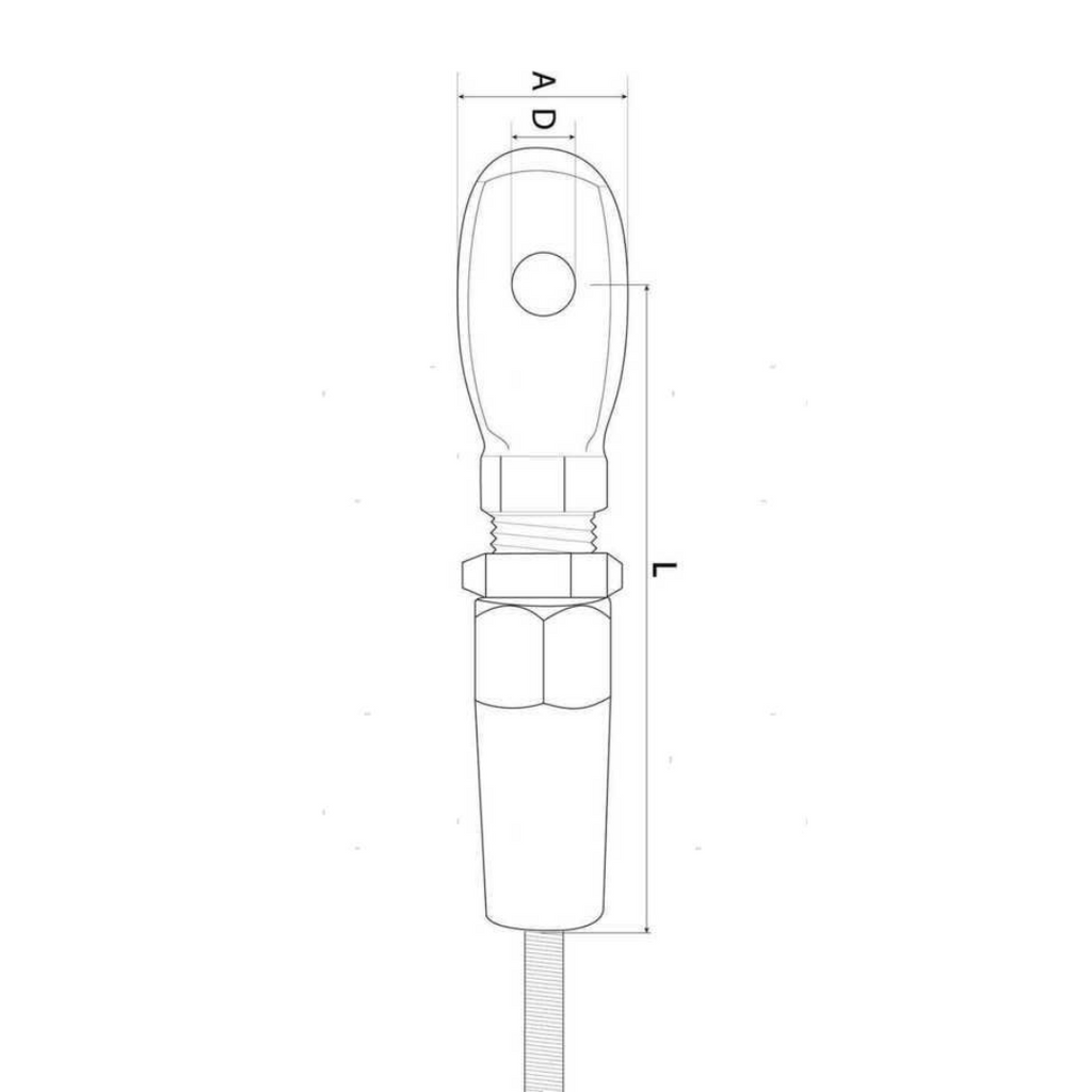 Terminale Rapido a Occhio per Cavo in Acciaio Inox AISI 316