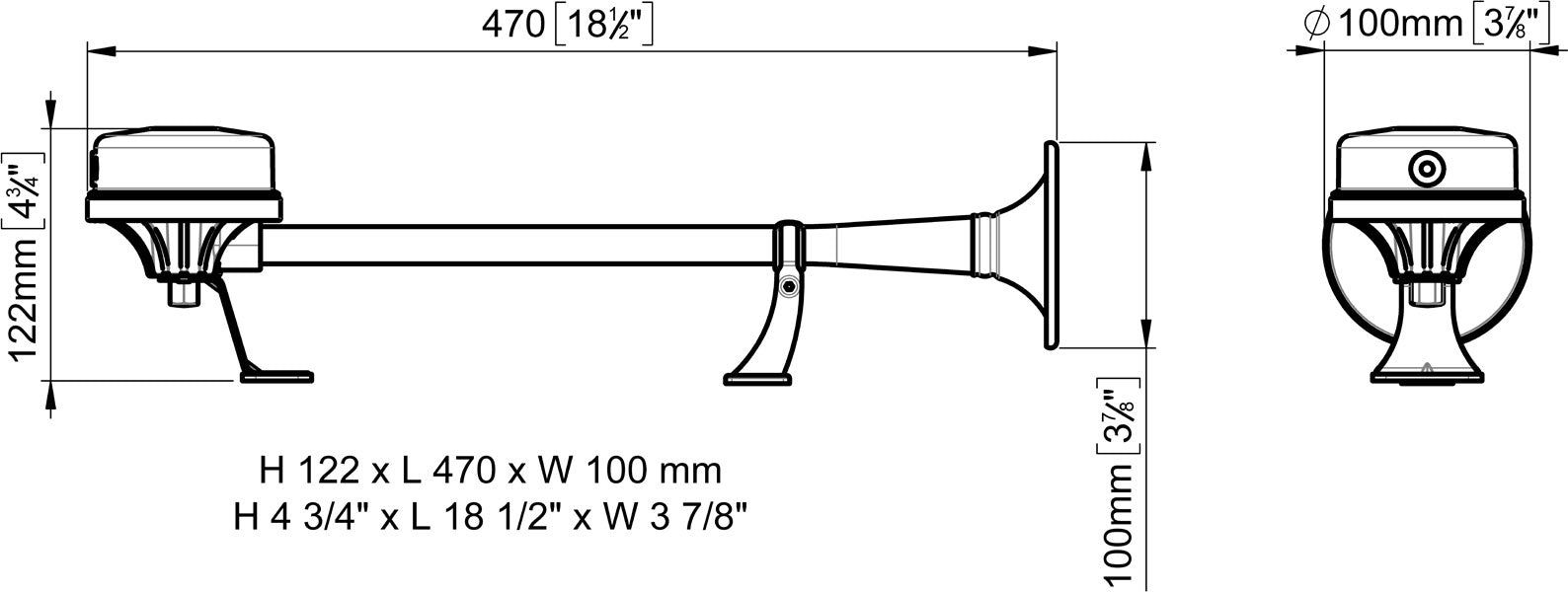 Coppia trombe elettromagnetiche in acciaio inox Marco EM1/2
