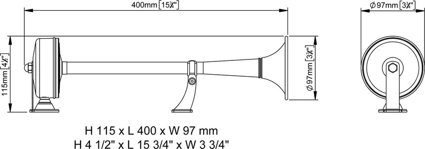 Coppia tromba nautica Marco elettrica EMX2/2