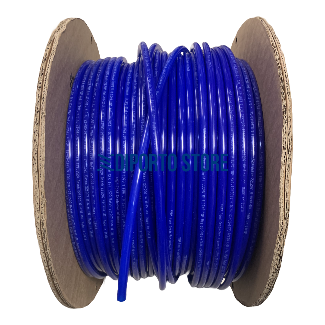 Tubo idraulico semi rigido blu per acqua fredda Ø 12 mm