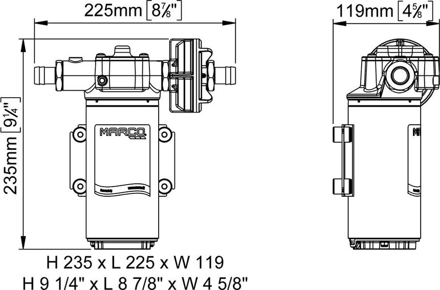 Pompa Autoadescante Marco UP14 in Bronzo 24V - 46 l/min
