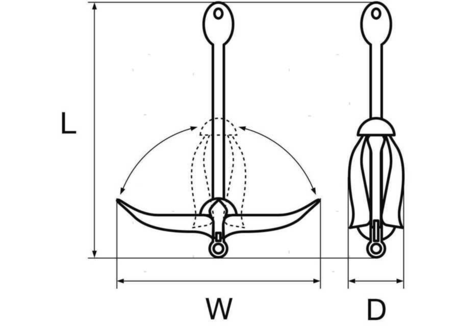 Ancora a ombrello in acciaio inox