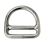 Anello a "D" in acciaio inox con passacinta