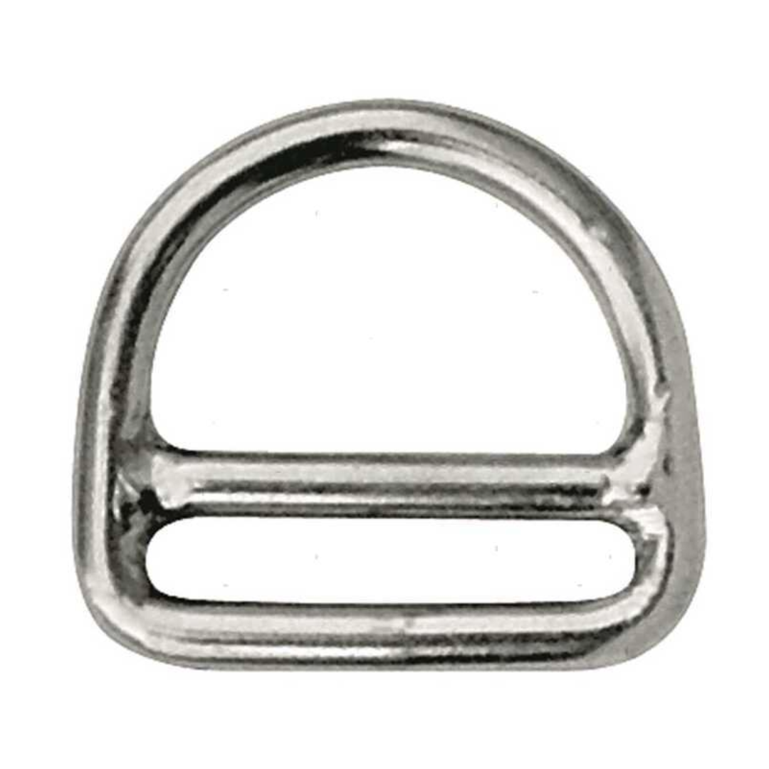 Anello a "D" in acciaio inox con passacinta