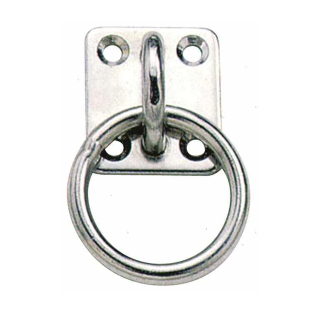 Anello con base a 4 fori in acciaio inox