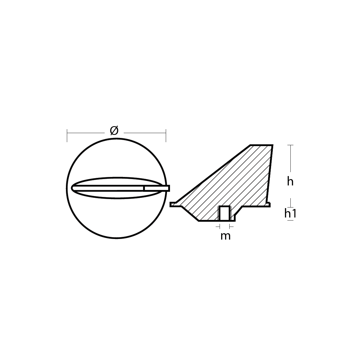 Anodo a pinna per Mercury 35 hp in poi