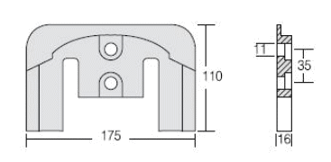 Anodo per Mercury 821630Q1 in alluminio