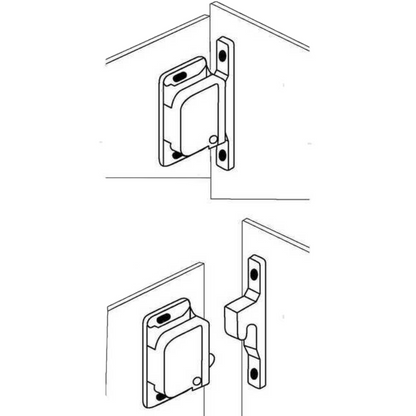 Fermantine arresto a spinta 48 x 28 mm per sportelli