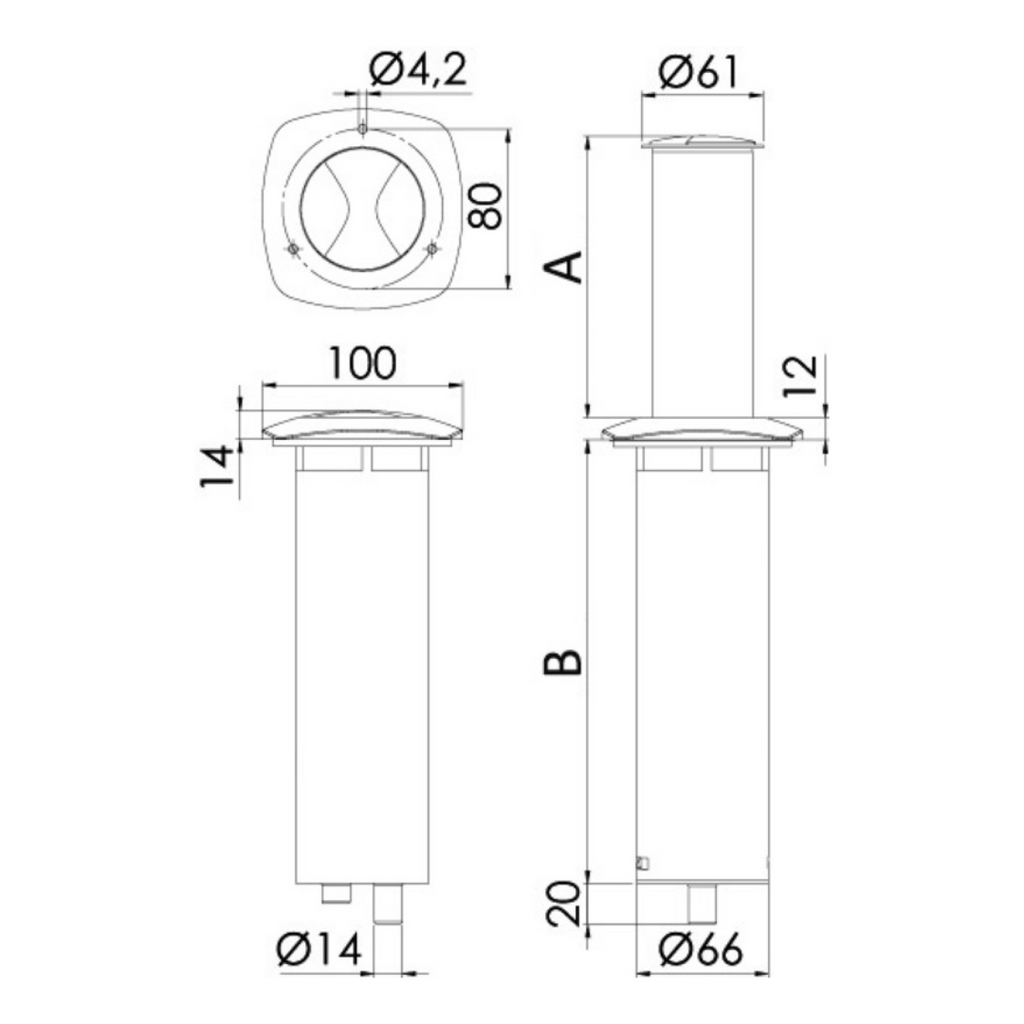 Luce da tavolo LED a scomparsa "Aurora" 12/24V
