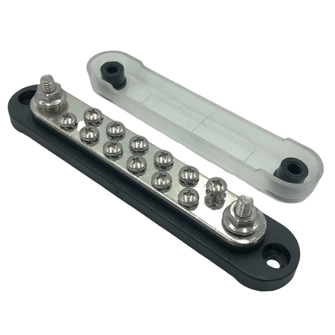Barra di connessione 12 posti 150 Amp nera