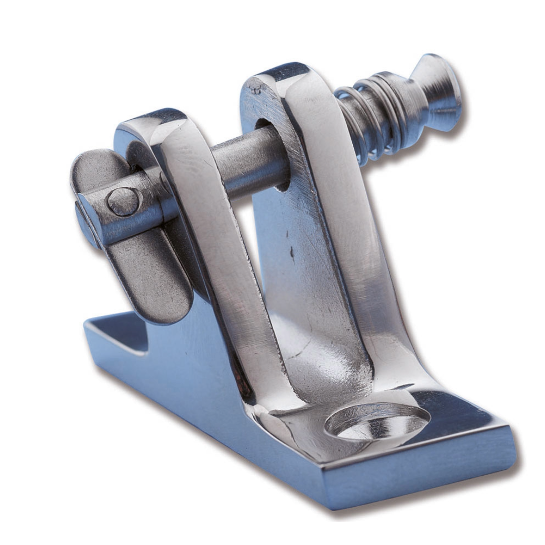 Inclined stainless steel base with removable pin