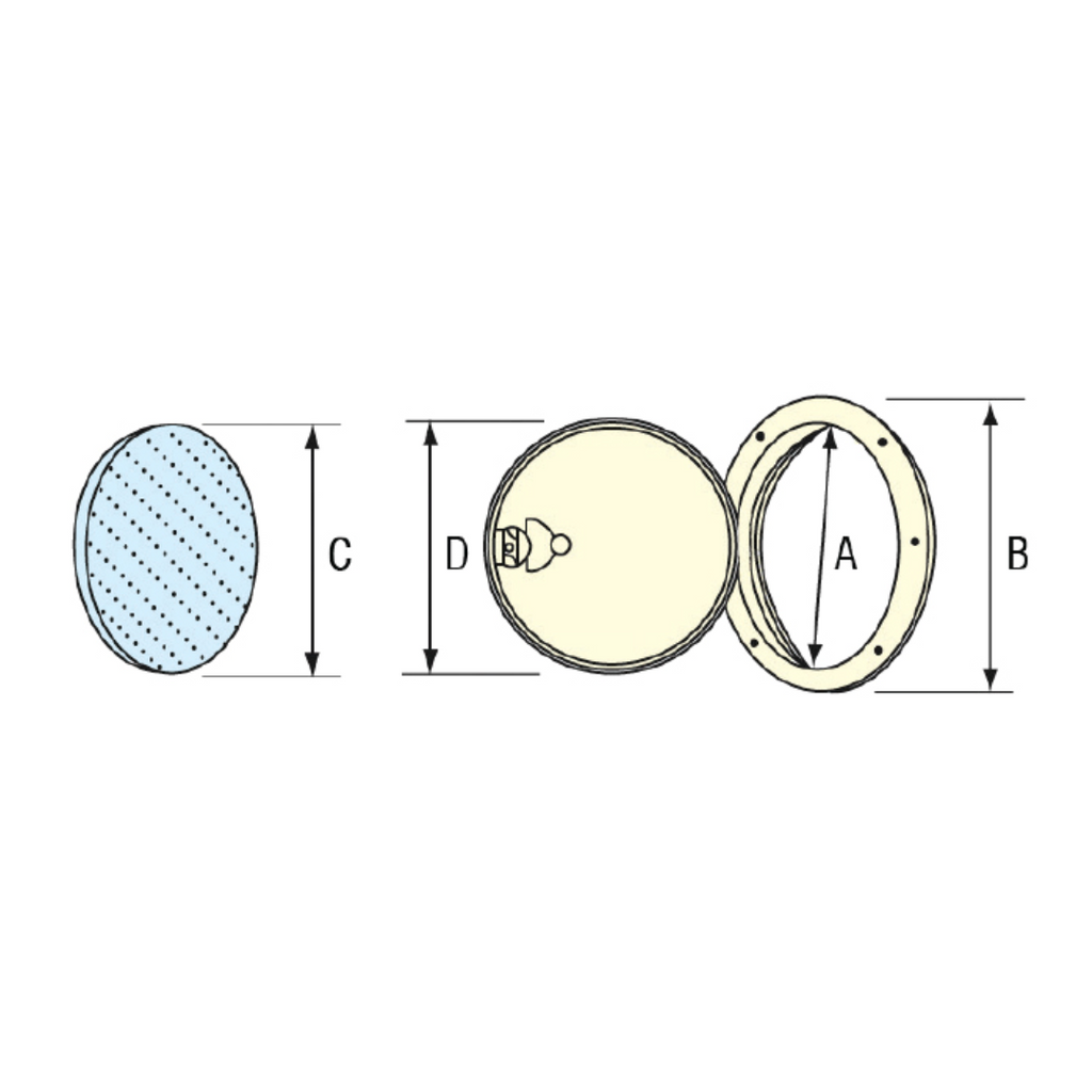 Botola d'ispezione bianca int. Ø 235 mm