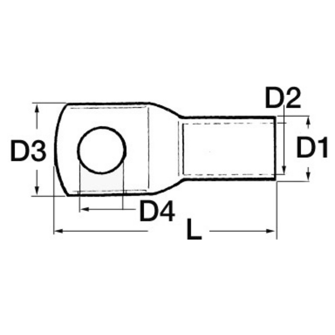 Capicorda a pressare per cavo 35 mmq Foro 8 mm (2 pz)
