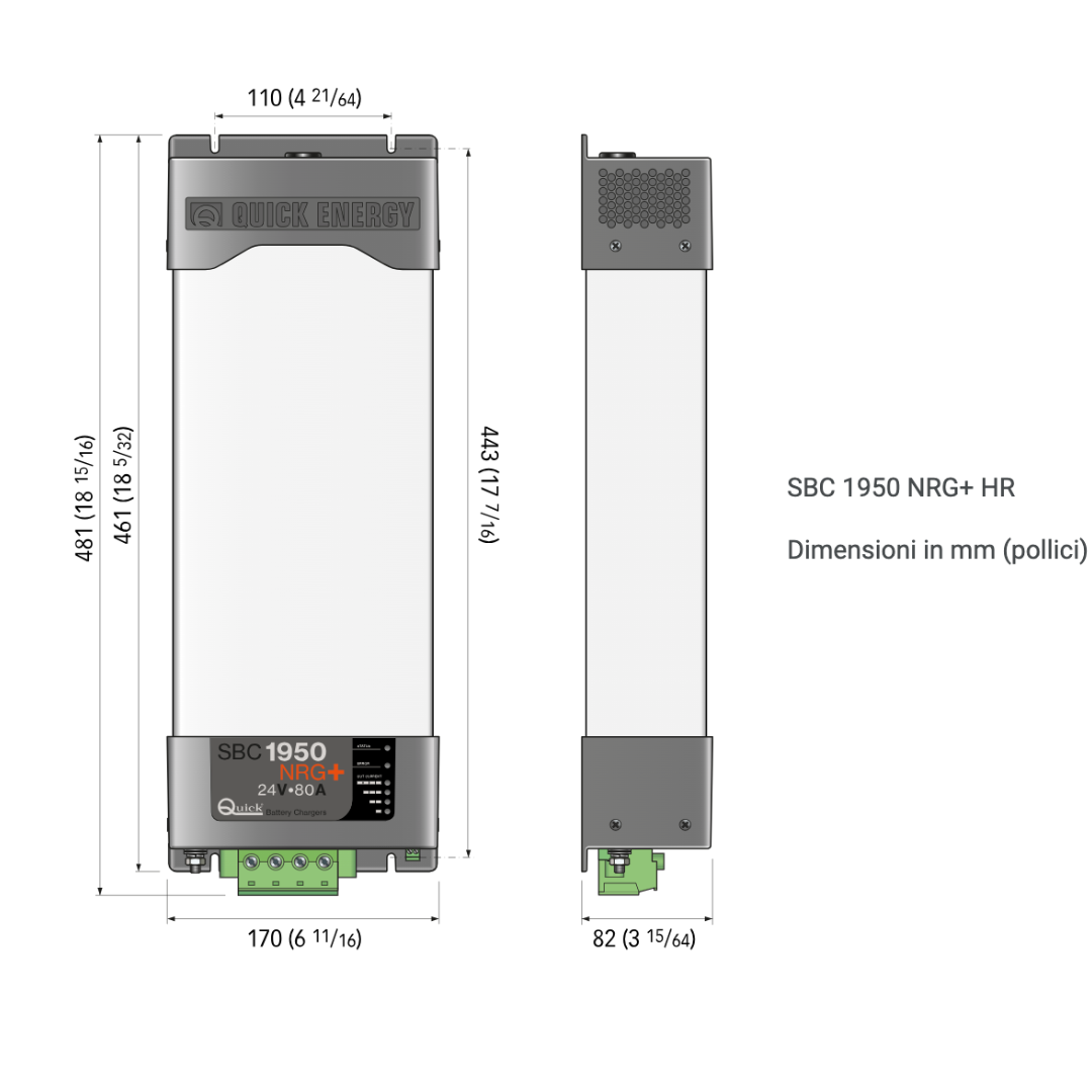 Caricabatterie Quick SBC NRG+ Hi Power 24V (60A / 80A / 100A) 3 uscite