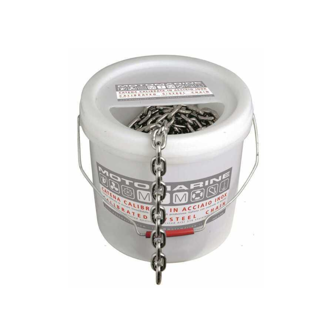 AISI 316 stainless steel calibrated chain - DIN 766 - 15/30/50/75/100 meters