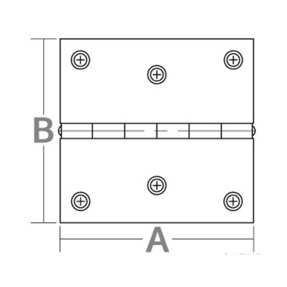 Stainless steel hinge 38 x 33 mm