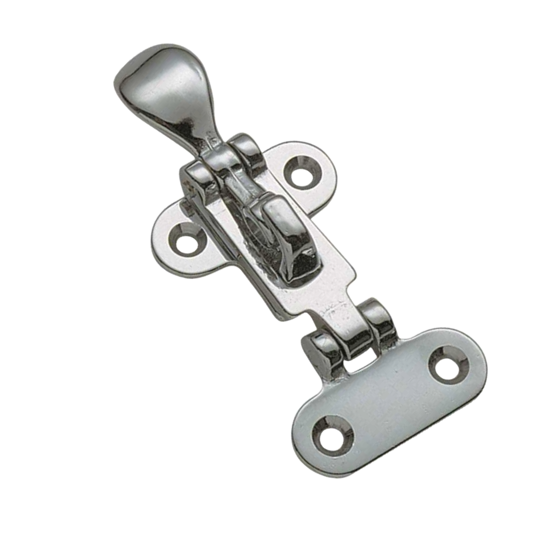 Chiusura a leva con portalucchetto in ottone cromato 100 x 45 mm