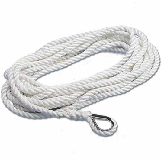 Cima da ormeggio Bianca con anello 20 cm alta tenacità