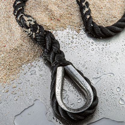 Cima da ormeggio Nera con redancia INOX alta tenacità