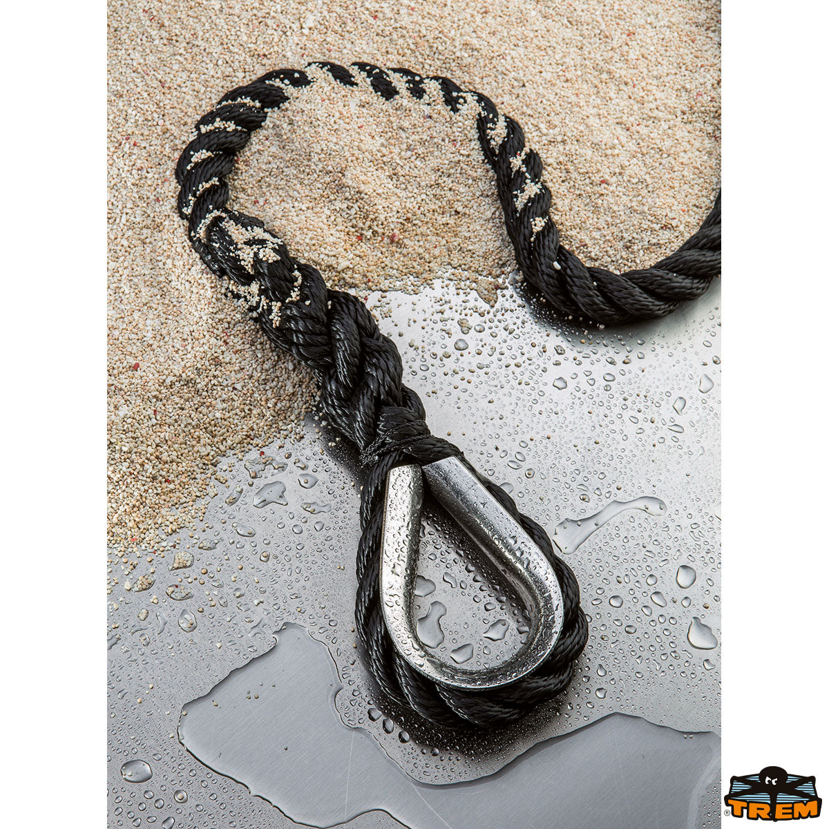 Cima da ormeggio Blue navy con redancia INOX alta tenacità