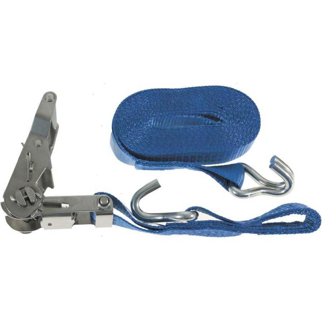 Cinghia tensionatrice regolabile blu fissaggio INOX 750 Kg