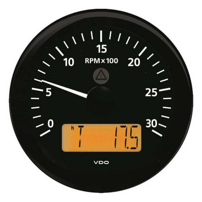 Contagiri/contaore VDO serie "black view" Ø 85 mm (Premium)
