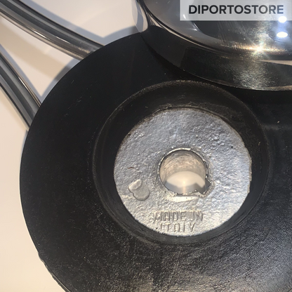 Volante inox a 3 razze nero Ø 35 cm