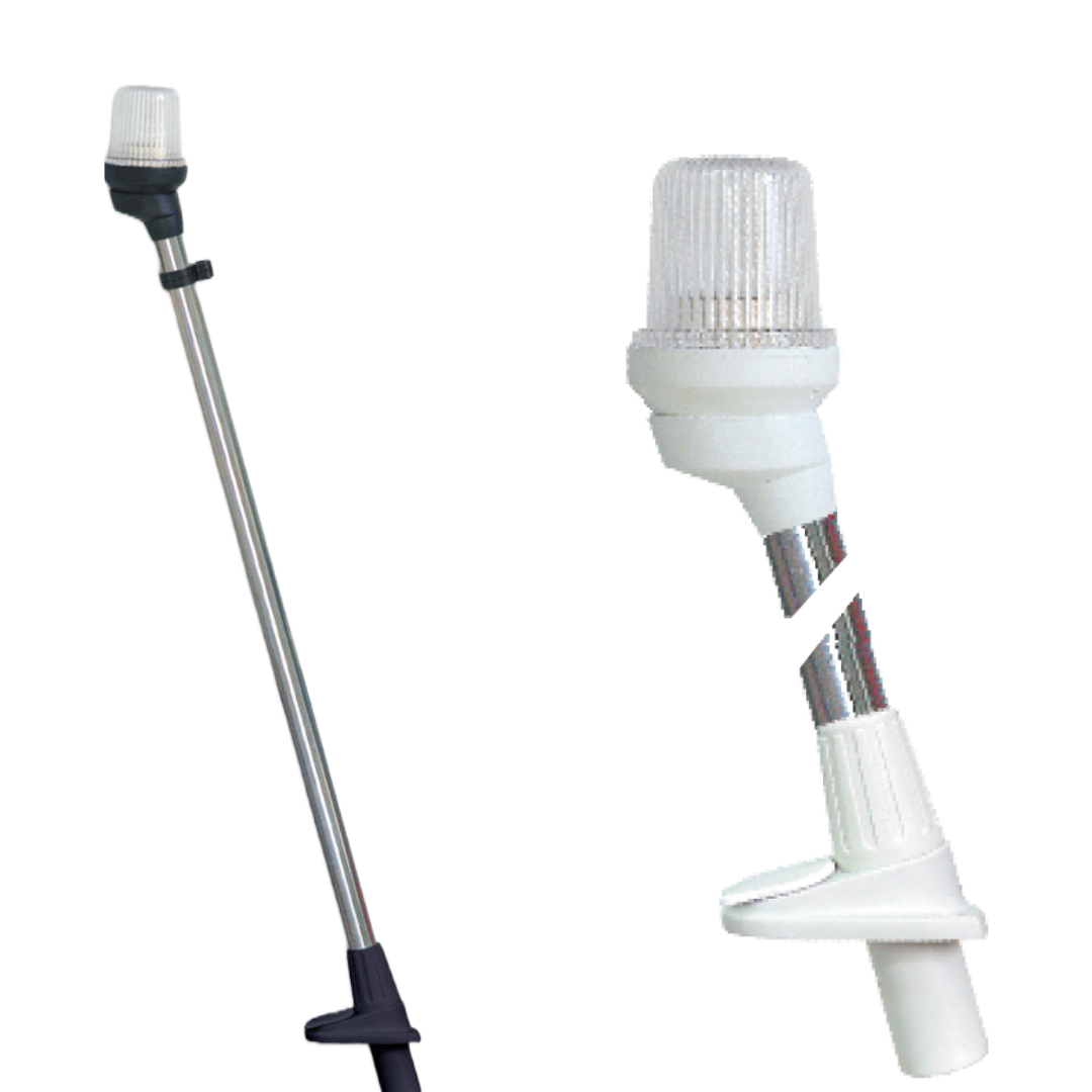 12V 360° headlight with 105cm extendable pole, white