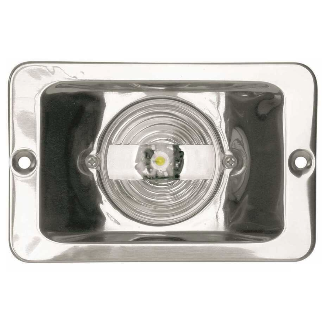 Luce di poppa LED a incasso inox (rettangolare)