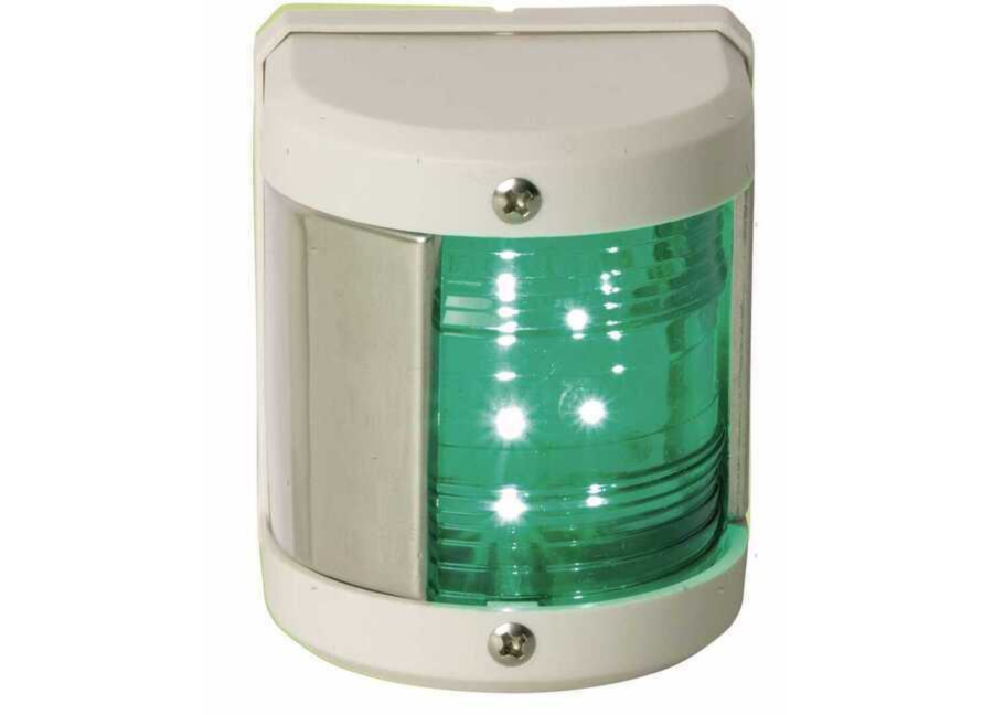 Fanali di navigazione MEDI LED 12V in plastica bianca e acciaio inox