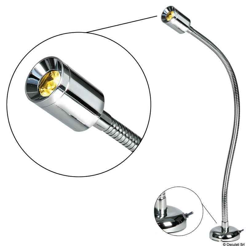 Luce snodata in acciaio inox da letto 12/24 Volts