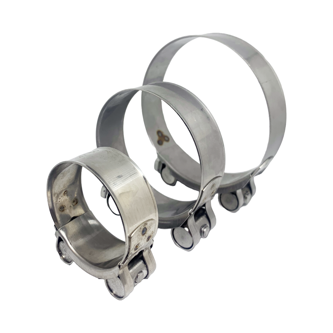 Fascetta a banda larga in acciaio inox con bullone