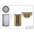 Filtro carburante HI-FI SN 70183 per motori Cummins