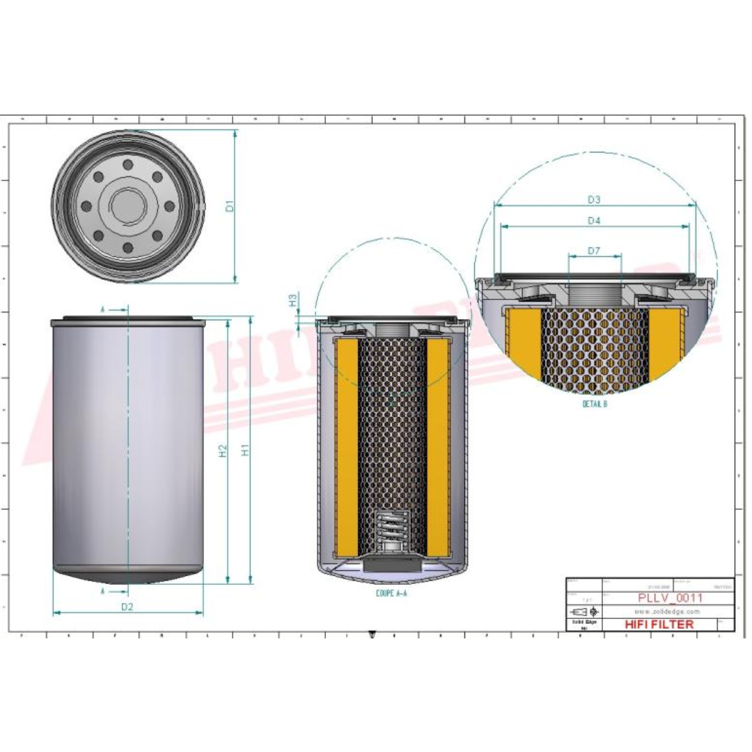 Filtro carburante HI-FI SN 70183 per motori Cummins