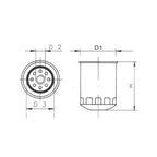 Filtro Gasolio Motore Yanmar Serie 6LP / 6LPA (Rif. 119773-55710) Recmar