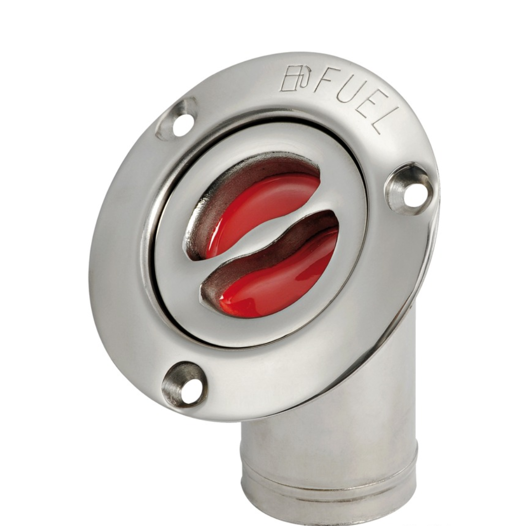 Tappo imbarco carburante inox a filo Ø 38 mm - inclinato - Hubmarine