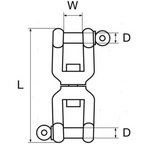 Girella con doppio grillo in acciaio inox