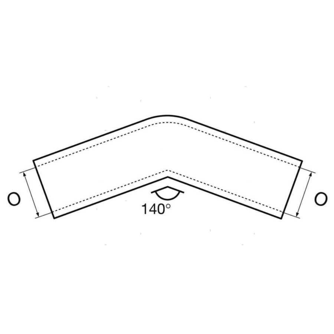 Raccordo angolare aperto 140° Ø 22 mm