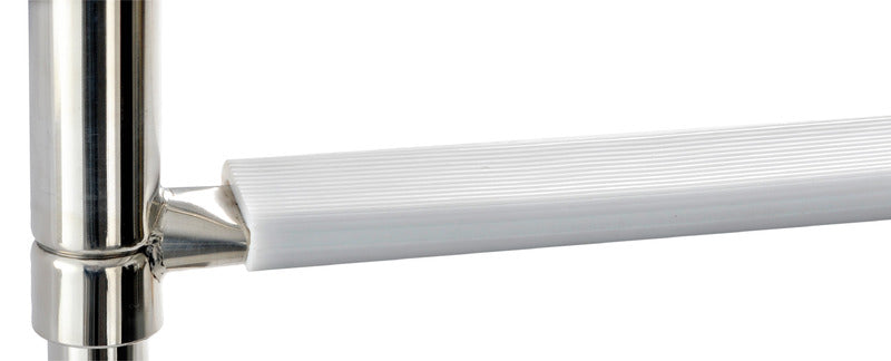 4-step telescopic stainless steel ladder in white (narrow)