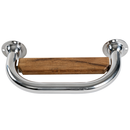 Gradino di risalita in accaio inox e teak